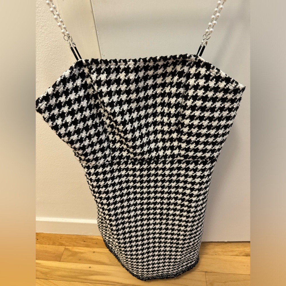 SHEIN Houndstooth Tweed Dress - Picture 4 of 4